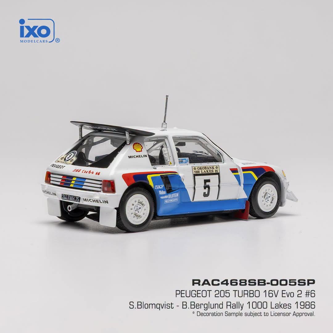 Ixo • 1:43 • Peugeot 205 Turbo 16V Evo 2 1000 Lakes Rally 1986