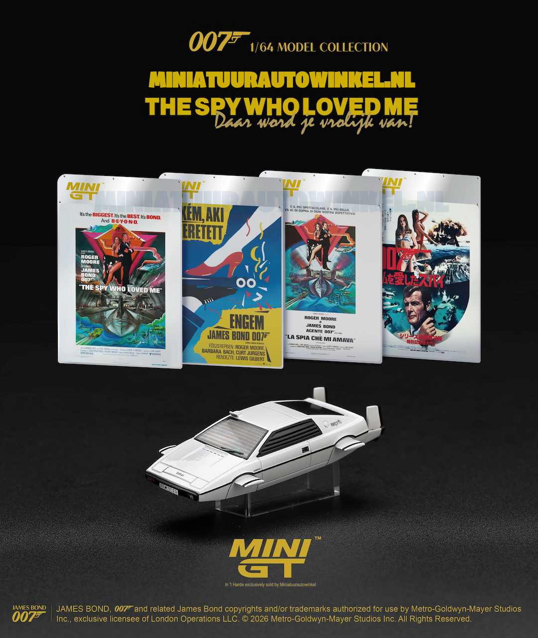 Mini GT • 1:64 • LOTUS ESPRIT S1 THE SPY WHO LOVED ME 1977