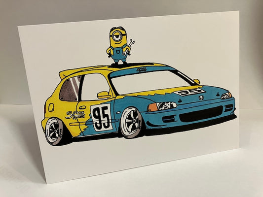 Prentbriefkaart Honda Civic