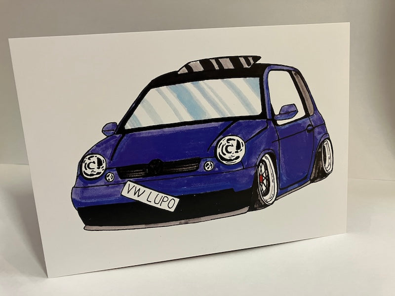 Prentbriefkaart Volkswagen VW Lupo
