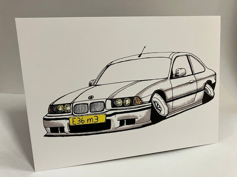 Prentbriefkaart Bmw 3 series