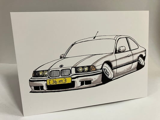 Prentbriefkaart Bmw 3 series