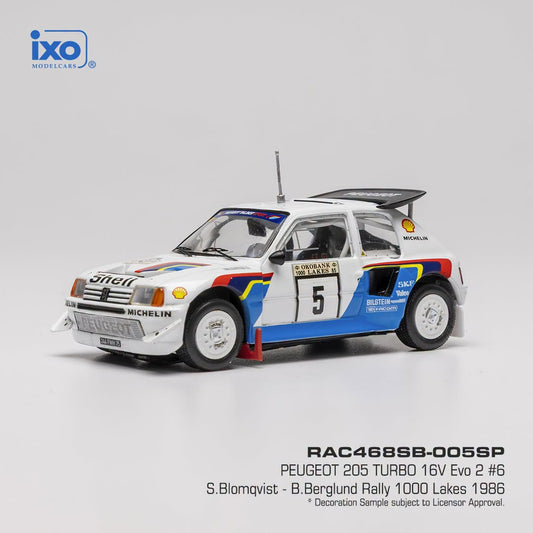 Ixo • 1:43 • Peugeot 205 Turbo 16V Evo 2 1000 Lakes Rally 1986