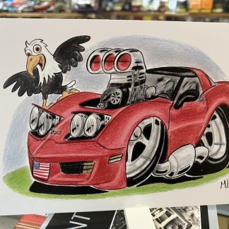 A3 paneel 42x30cm Chevrolet corvette monkey
